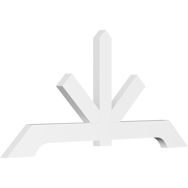 Ekena Millwork Vanguard Architectural Grade PVC Gable Bracket, 60"W x 27 1/2"H x 2"D x 4"F, 11/12 Pitch GBP060X28X0204VAN00 - main